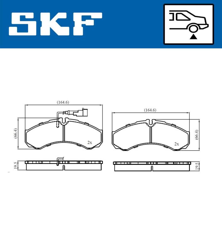 Jeu de 4 plaquettes de frein SKF ref. VKBP 91061 E